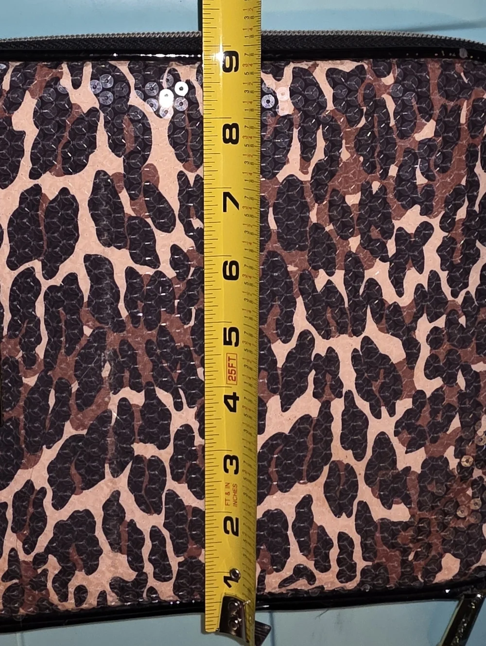 Betsey Johnson Leopard Sequin Zip Around Tablet Case